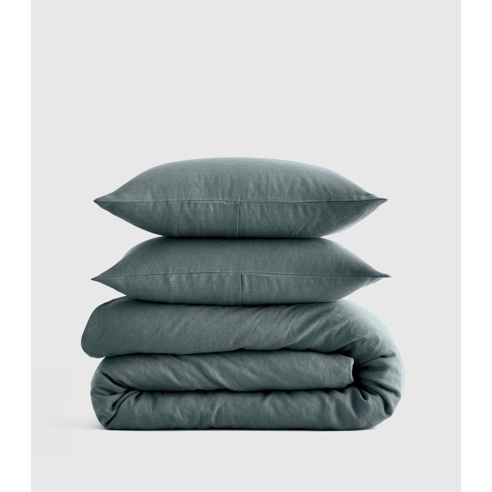 BNWOTQuince European 100% European Linen Duvet Set OCEAN FULL QUEEN